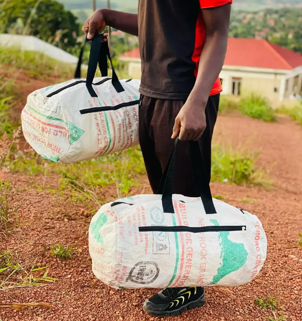 Up-cycled duffle bags